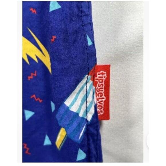 Tipsy‎ Elves Blue Grande Finale Bombpop Popscicle USA Button down SS Men’s 3XL - Picture 3 of 6